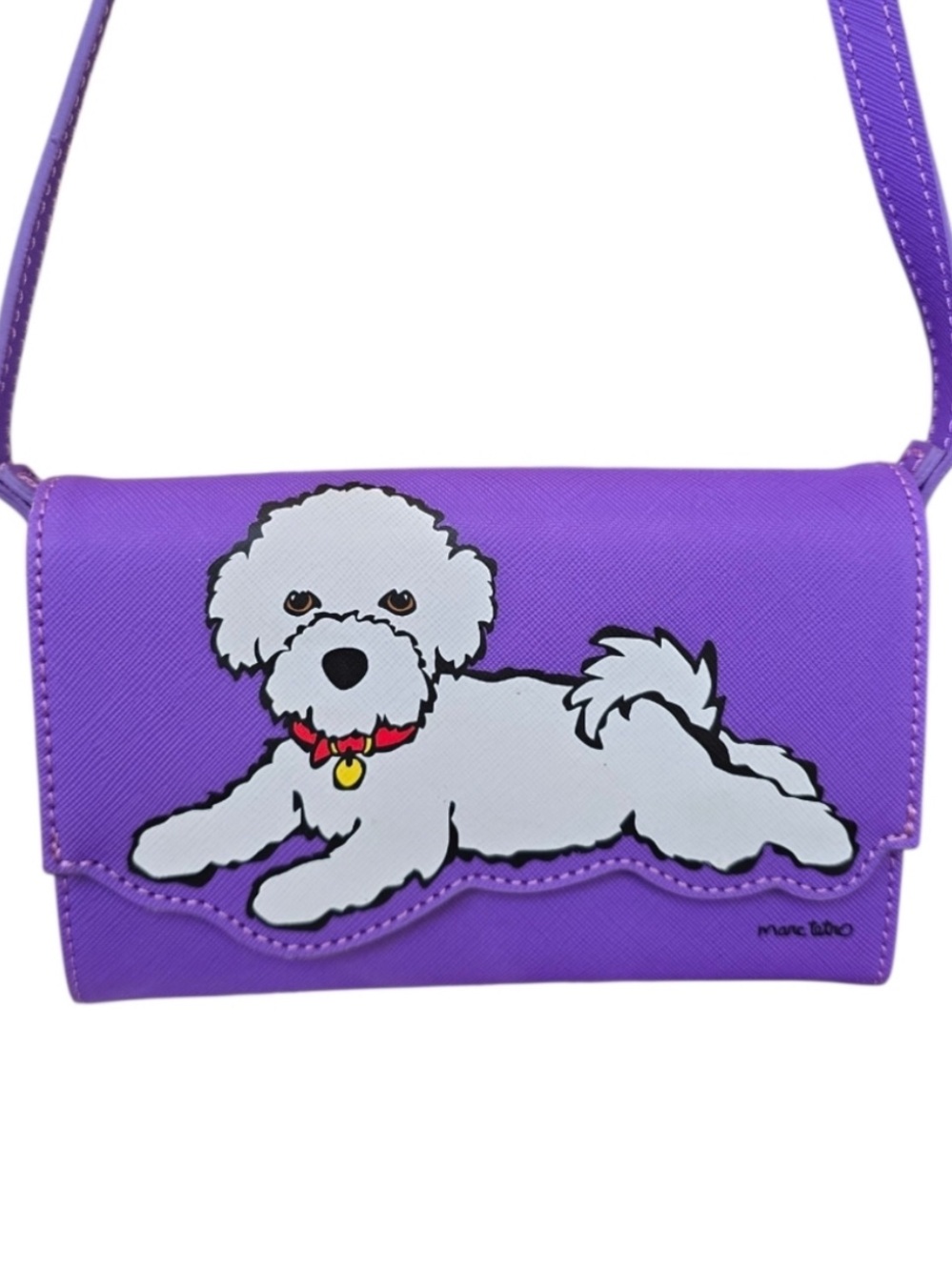 Marc Tetro Bichon Frise Purple Crossbody Bag or Wallet